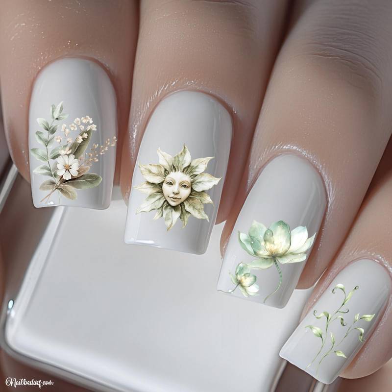 Ranke Blätterranken Nagelsticker Blumen Blumenranke Abziehbild Nägel Wasserschiebefolie Nailart Stickers von Etsy - TheArtofNaildesign