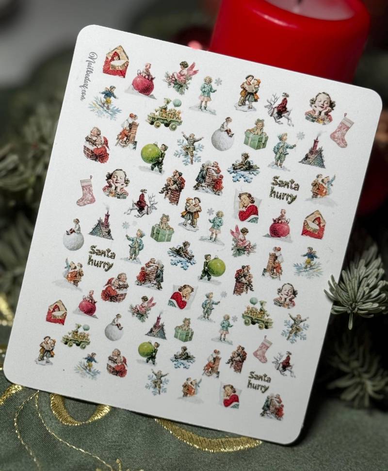 Skurrile Nagelsticker Weihnachten, Vintage Weihnachtskinder Nailart Abziehbild Elfe Skurrile Nagelsticker Weihnachten, Vintage Weihnachtskinder Nailart Abziehbild Elfe von Etsy - TheArtofNaildesign