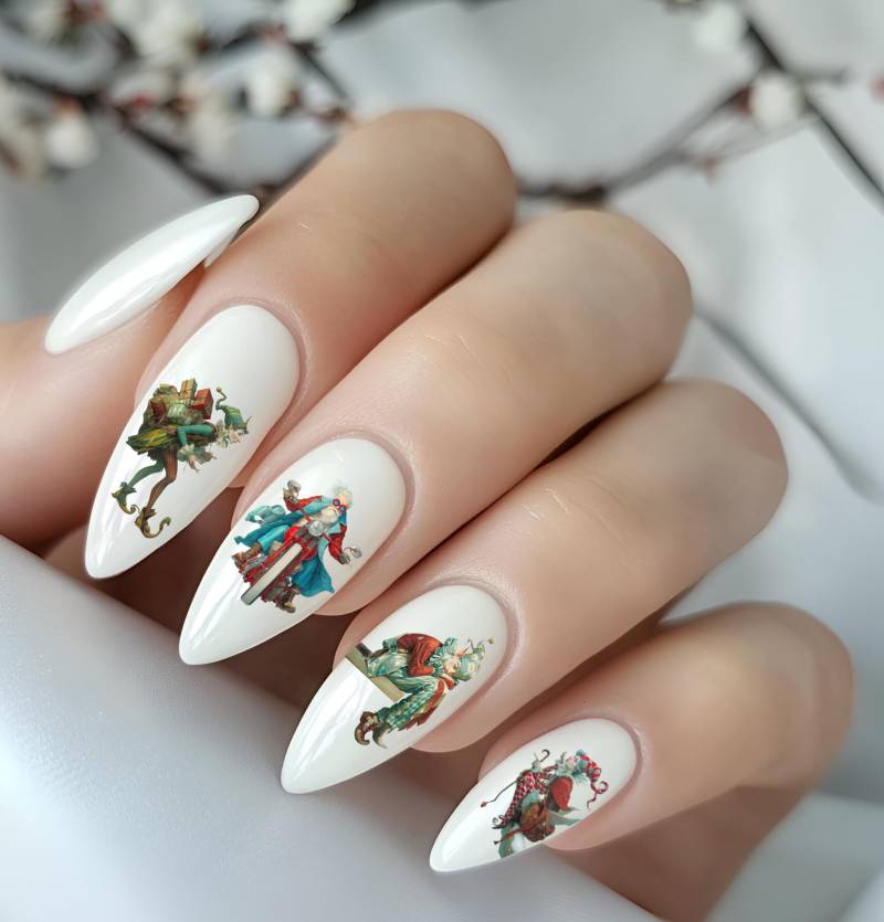 Skurrile Weihnachtsfiguren Wasserschiebefolie Biker Weihnachtsmann Winter Weihnachten, Singender Schneemann, Elfen von Etsy - TheArtofNaildesign