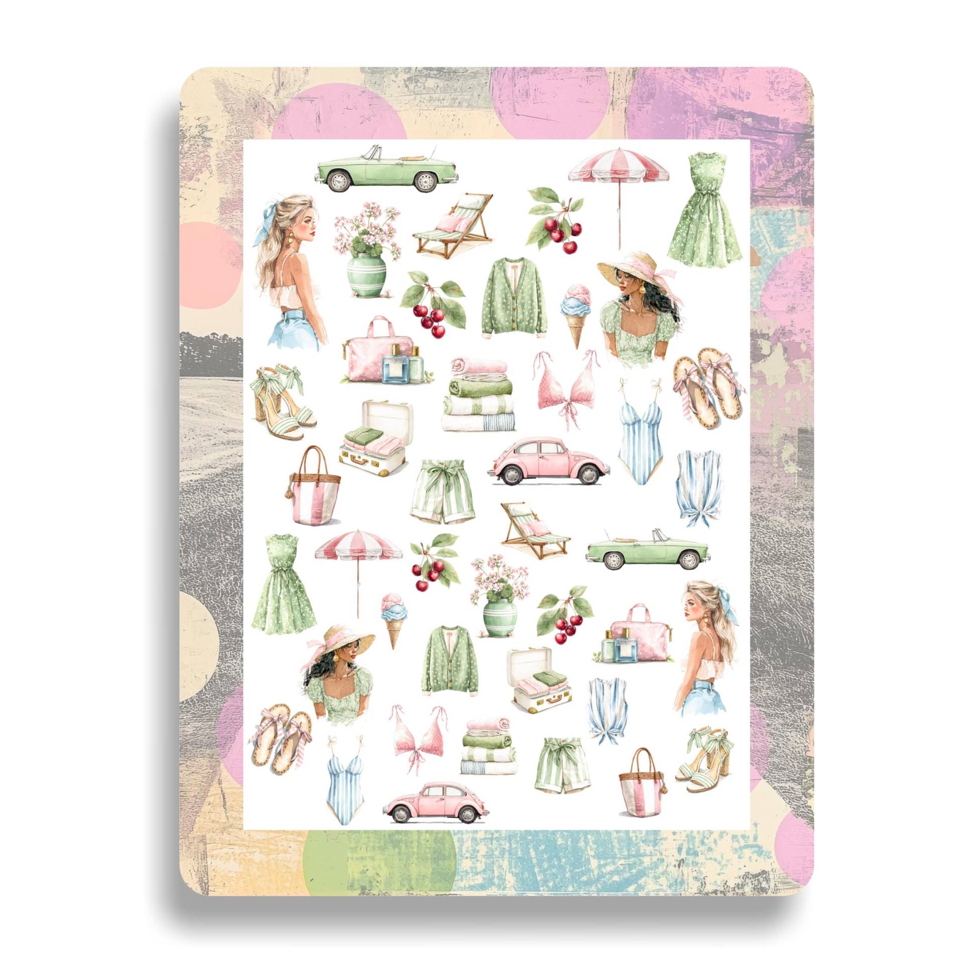 Sommer Urlaub Nagelaufkleber - Wasserschiebebilder Nägel Nailart Pastell Mode, Badeurlaub von Etsy - TheArtofNaildesign