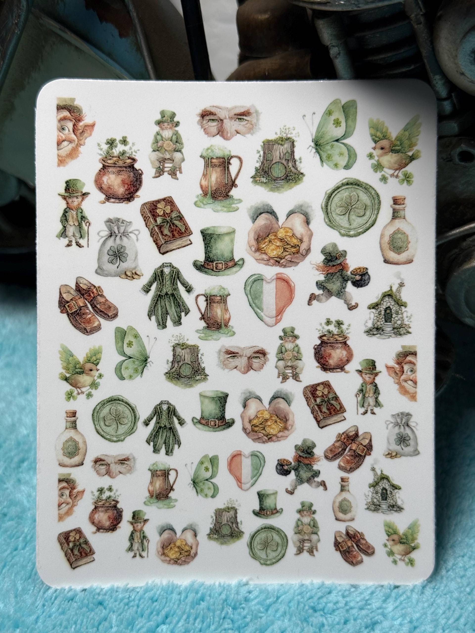 St. Patrick's Day Aquarell Nailart Wasserschiebe Stickers Für Nägel, Nagelsticker Kobold, Kleeblatt, Regenbogen von Etsy - TheArtofNaildesign