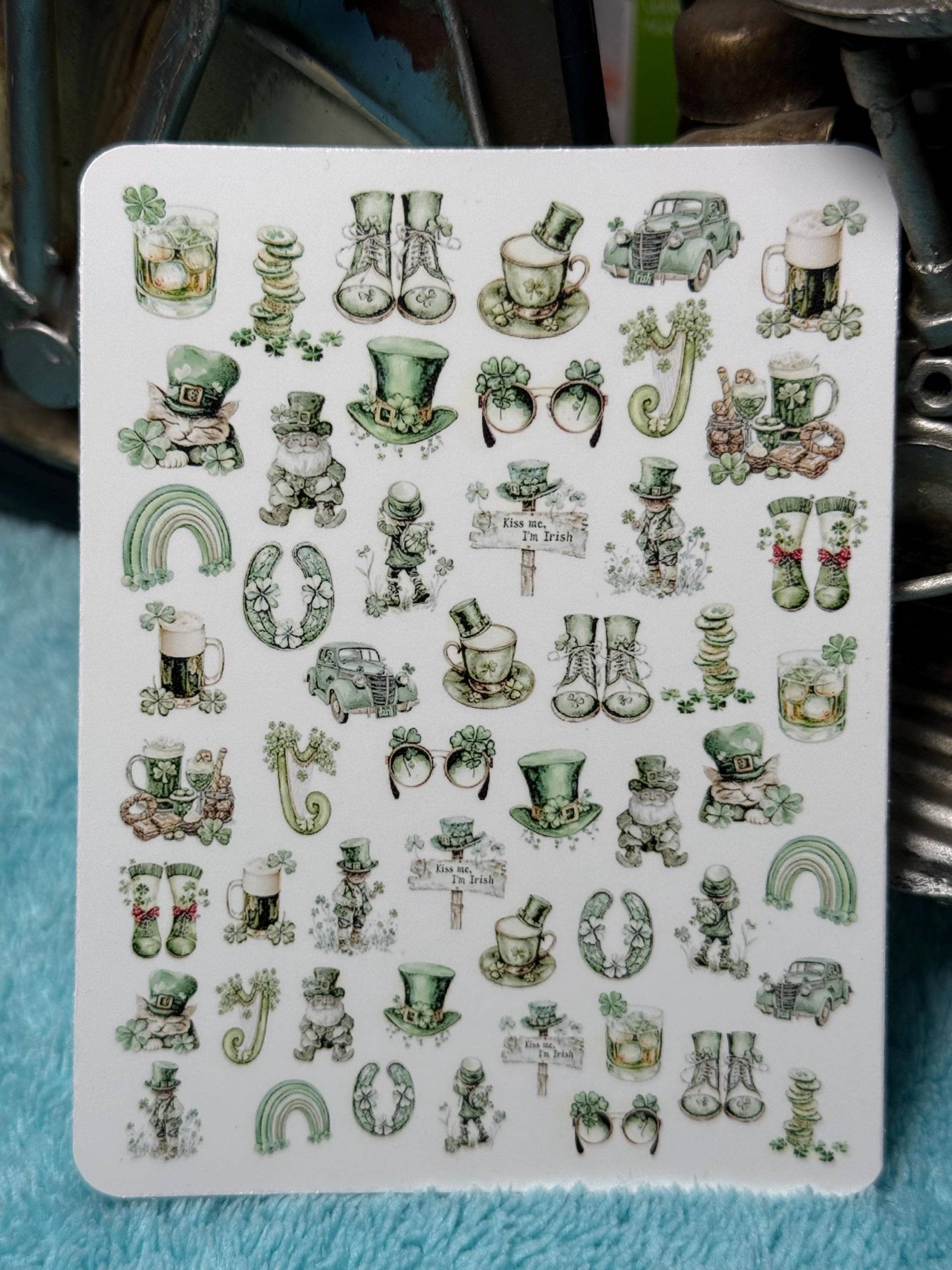 St. Patrick's Nailart Wasserschiebe Stickers Für Nägel, Nagelsticker Kleeblatt Shamrock Leprechaun Irisch Regenbogen Kobold von Etsy - TheArtofNaildesign