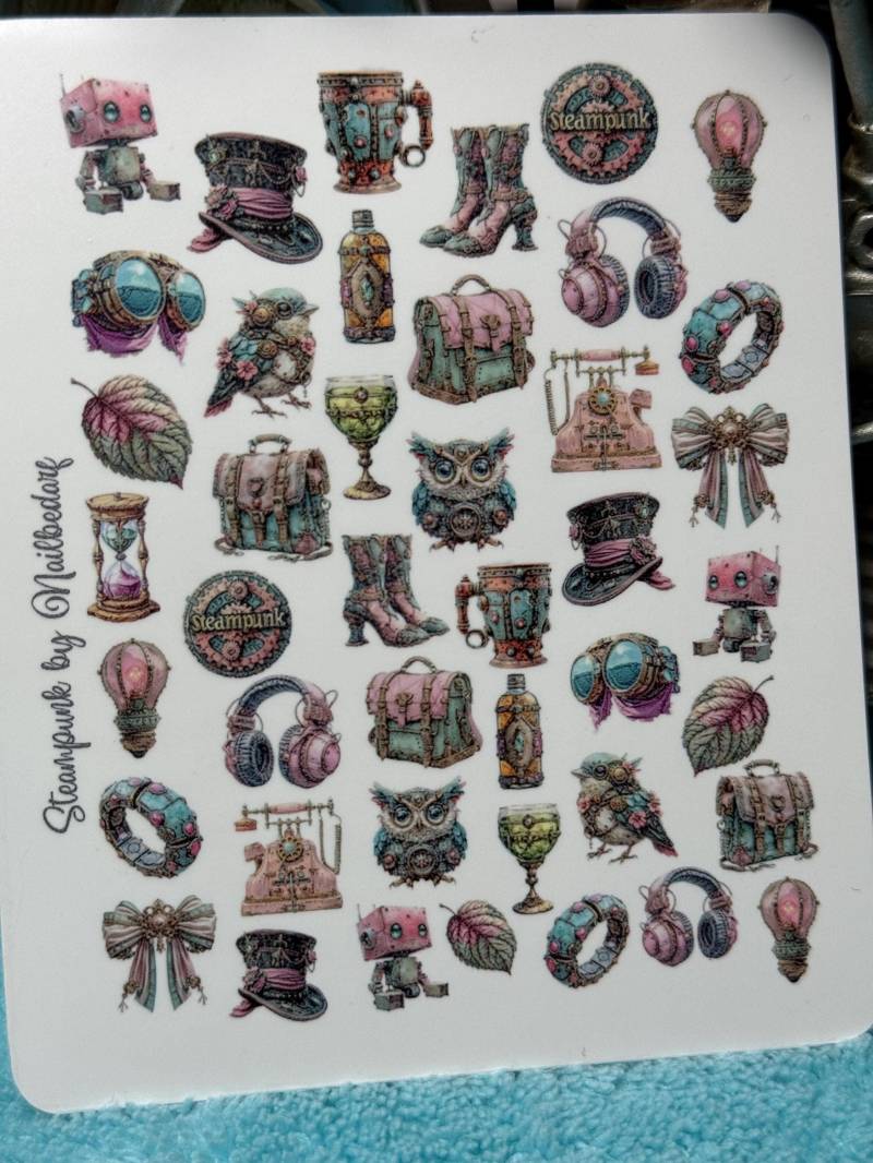 Steampunk Nailart Wasserschiebe Stickers Für Nägel, Nagelsticker Viktoriansiche Fantasy von Etsy - TheArtofNaildesign