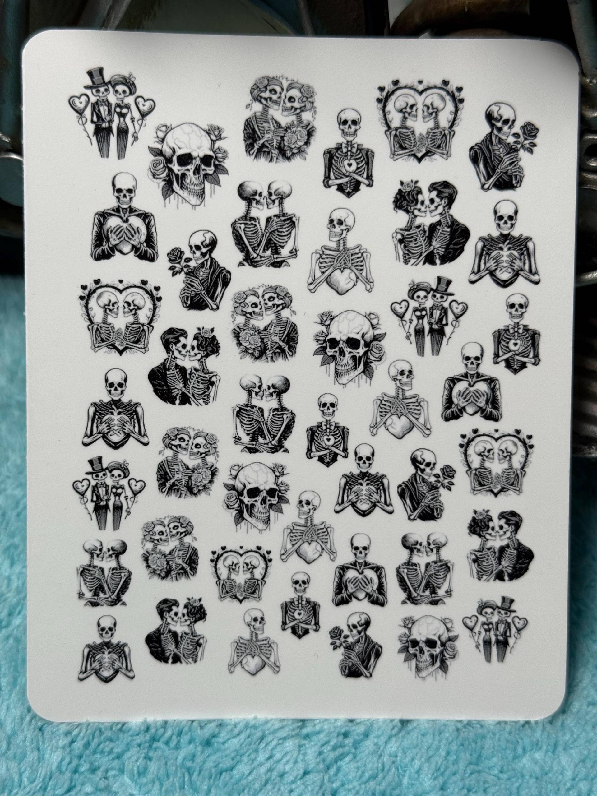 Valentinstag Skelett Paare Nailart Wasserschiebe Stickers Für Nägel, Nagelsticker Rosenschädel Valentinstag Skelett Paare Nailart Wasserschiebe Stickers Für Nägel, Nagelsticker Rosenschädel von Etsy - TheArtofNaildesign