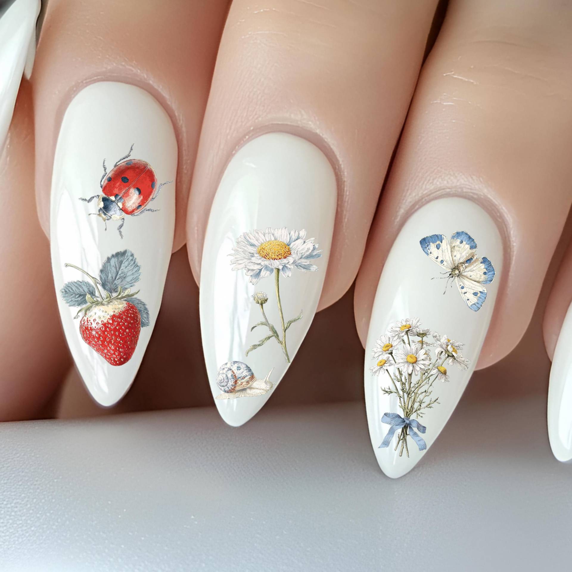 Vintage Cottagecore Wasser Nagelsticker, Wasserschiebe Sticker Für Nägel, Nagel Stickers Garten, Rustikal, Landhaus, Pilz, Bauernhof Tiere von Etsy - TheArtofNaildesign