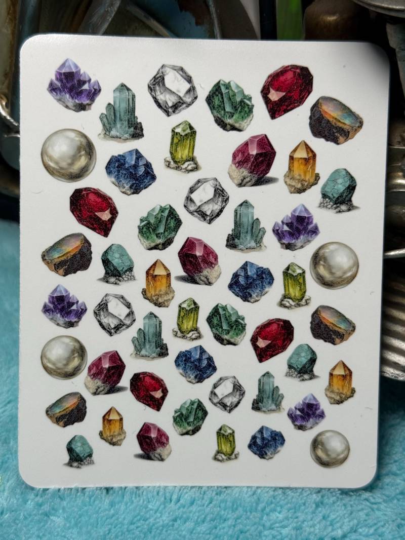 Vintage Geburtsstein Wasser Nagelsticker, Wasserschiebe Sticker Für Nägel, Nailart Stickers Edelstein, Kristallstein von Etsy - TheArtofNaildesign