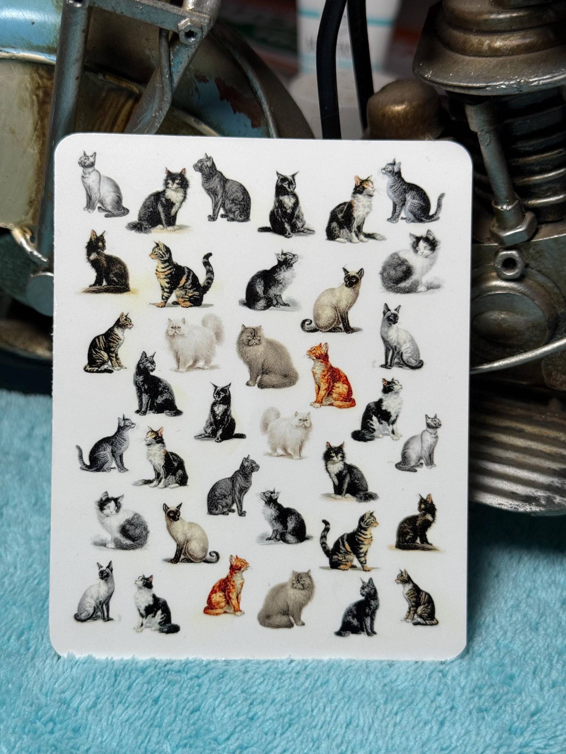 Vintage Katzen Nailart Wasserschiebe Stickers Für Nägel, Nagelsticker Siam, Maine Coone von Etsy - TheArtofNaildesign