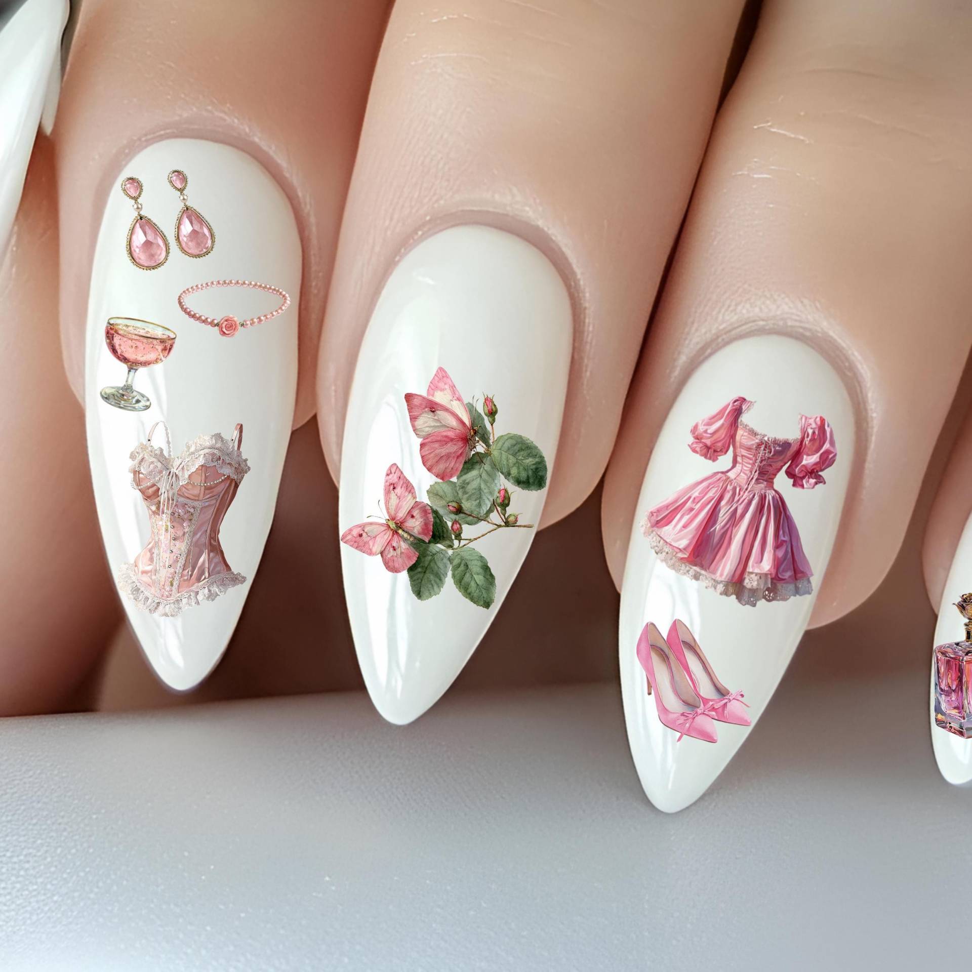 Vintage Lifestyle Wasser Nagelsticker, Wasserschiebe Sticker Für Nägel, Nagel Stickers, Cottagecore, Gemütlichkeit Rosa von Etsy - TheArtofNaildesign