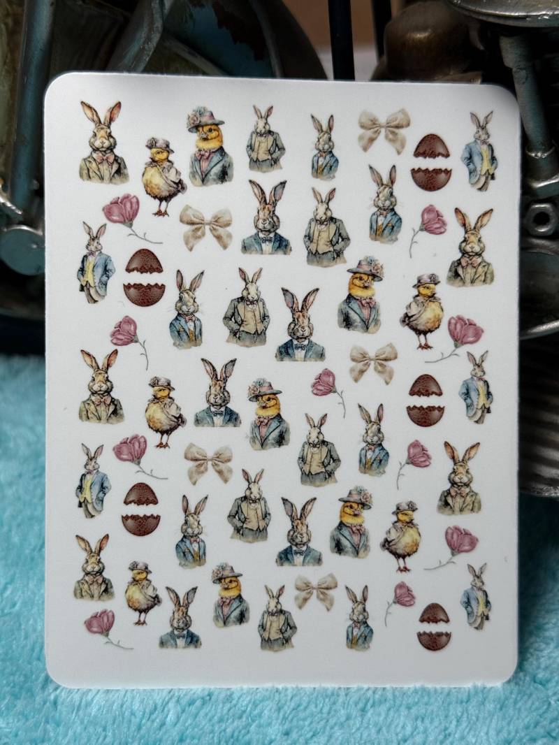 Vintage Ostern Nailart Wasserschiebe Stickers Für Nägel, Nagelsticker Antike Ostern, Osterhase von Etsy - TheArtofNaildesign