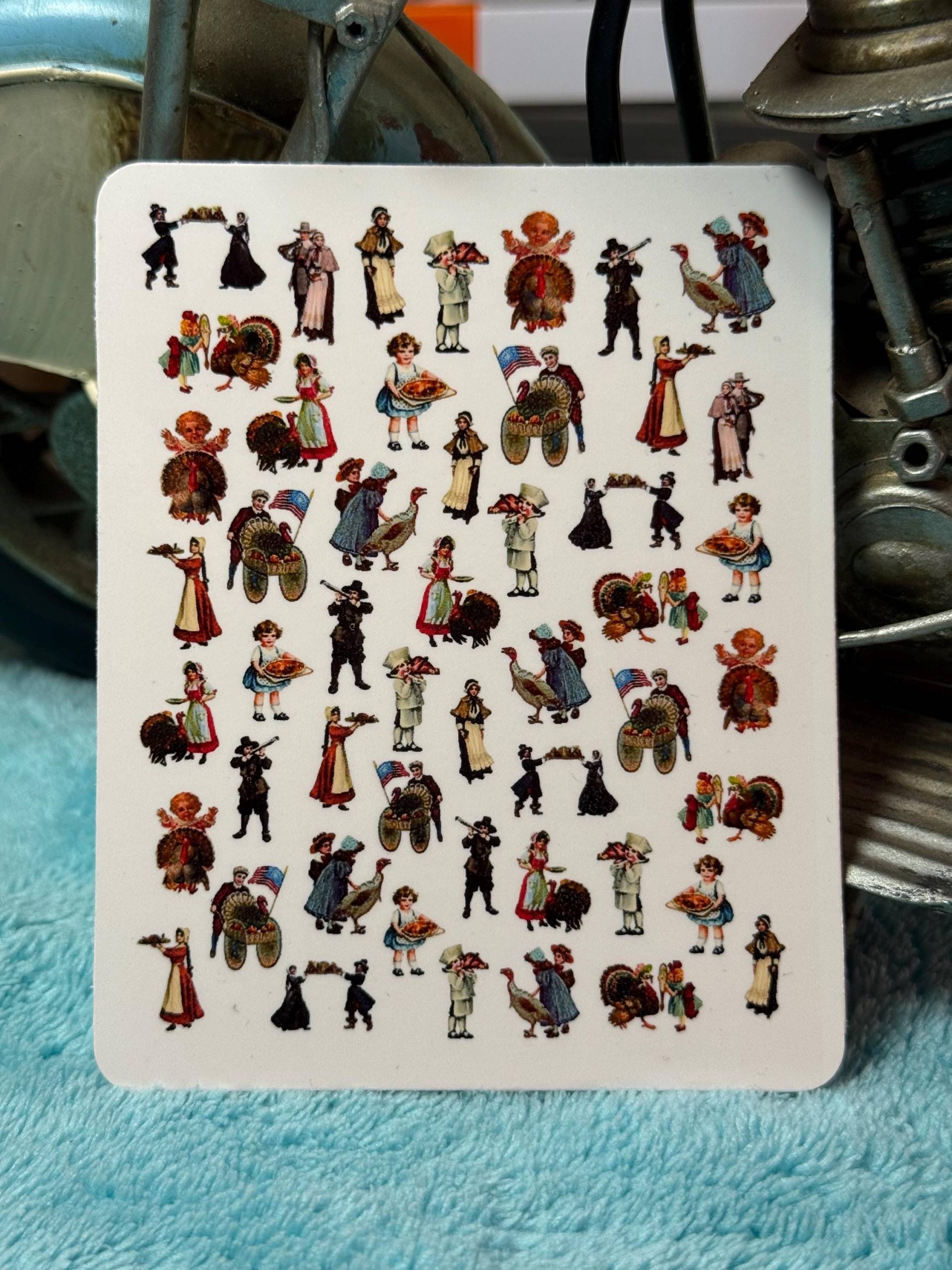 Vintage Thanksgiving Wasser Nagelsticker, Wasserschiebe Sticker Für Nägel, Pilger, Erntedankfest, Herbst von Etsy - TheArtofNaildesign