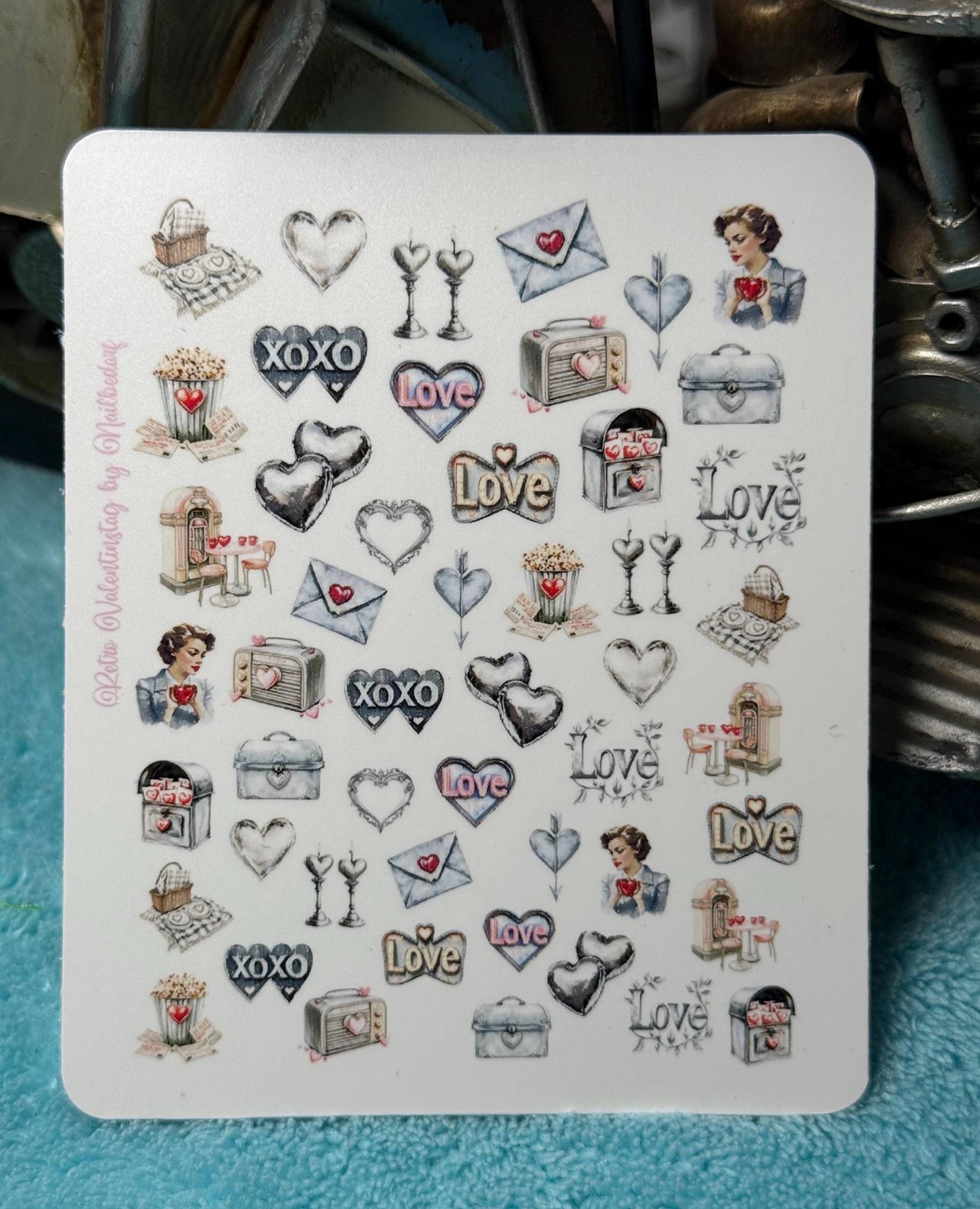 Vintage Valentinstag Nailart Wasserschiebe Stickers Für Nägel, Nagelsticker Silber, Herz, Liebesbrief, Love, Kerzenlicht Vintage Valentinstag Nailart Wasserschiebe Stickers Für Nägel, Nagelsticker Silber, Herz, Liebesbrief, Love, Kerzenlicht von Etsy - TheArtofNaildesign