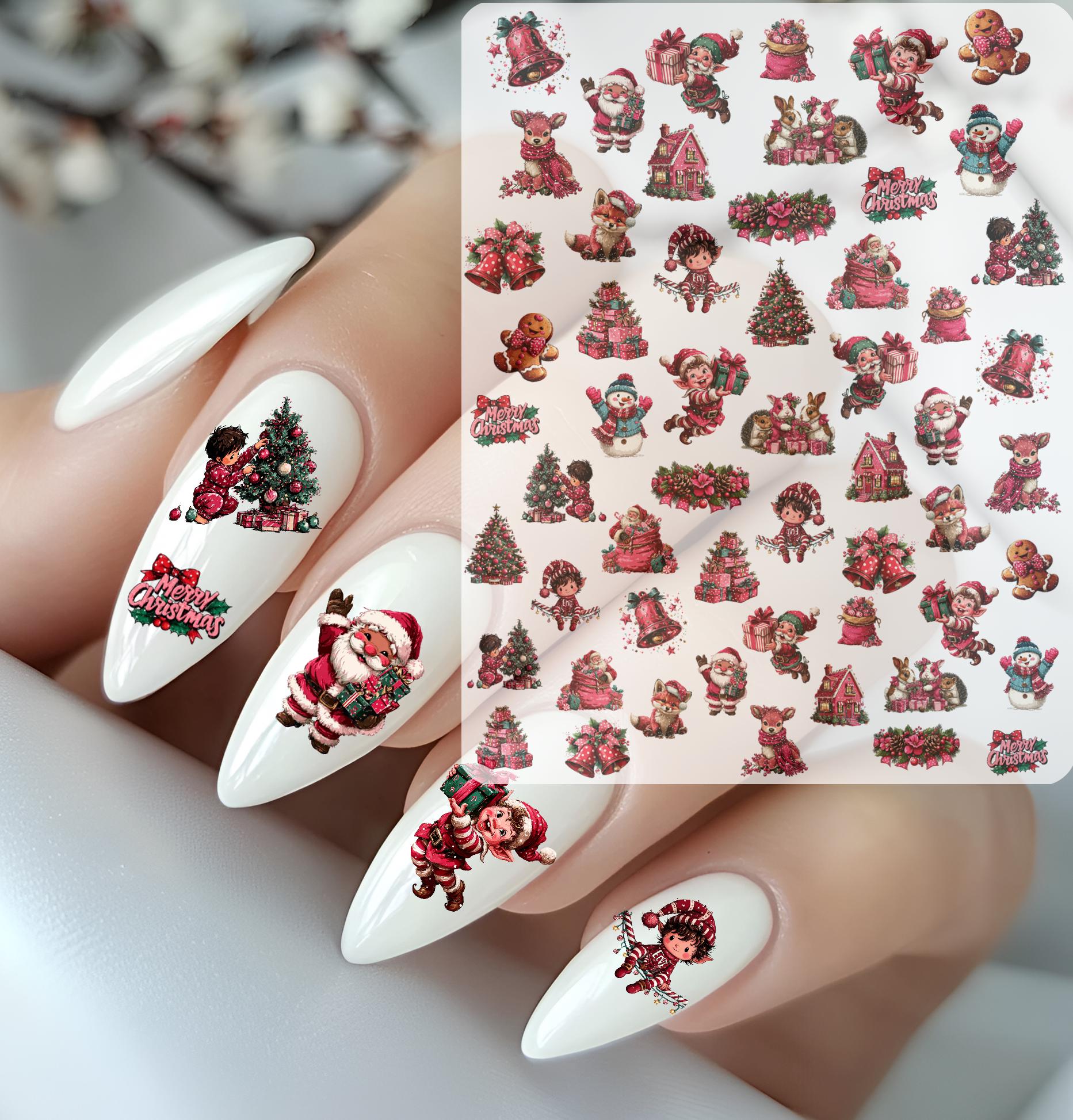 Weihnachtliche Nailart Wasserschiebefolie Festlich, Süsse Weihnachtswichtel, Merry Christmas Weihnachtliche Nailart Wasserschiebefolie Festlich, Süsse Weihnachtswichtel, Merry Christmas von Etsy - TheArtofNaildesign