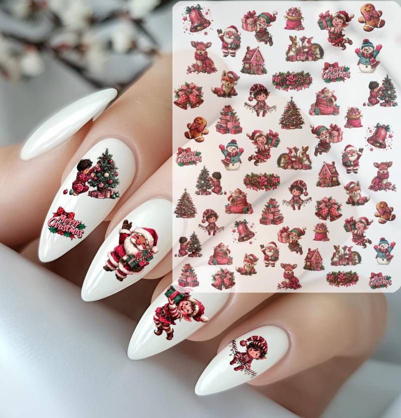 Weihnachtliche Nailart Wasserschiebefolie Festlich, Süsse Weihnachtswichtel, Merry Christmas Weihnachtliche Nailart Wasserschiebefolie Festlich, Süsse Weihnachtswichtel, Merry Christmas von Etsy - TheArtofNaildesign
