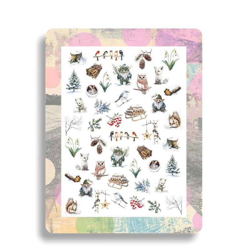 Winter Waldtiere Nagelaufkleber - Wasserschiebebilder Nägel Nailart Weihnachtswald, Winter, Schnee, Süße Wald Tiere von Etsy - TheArtofNaildesign