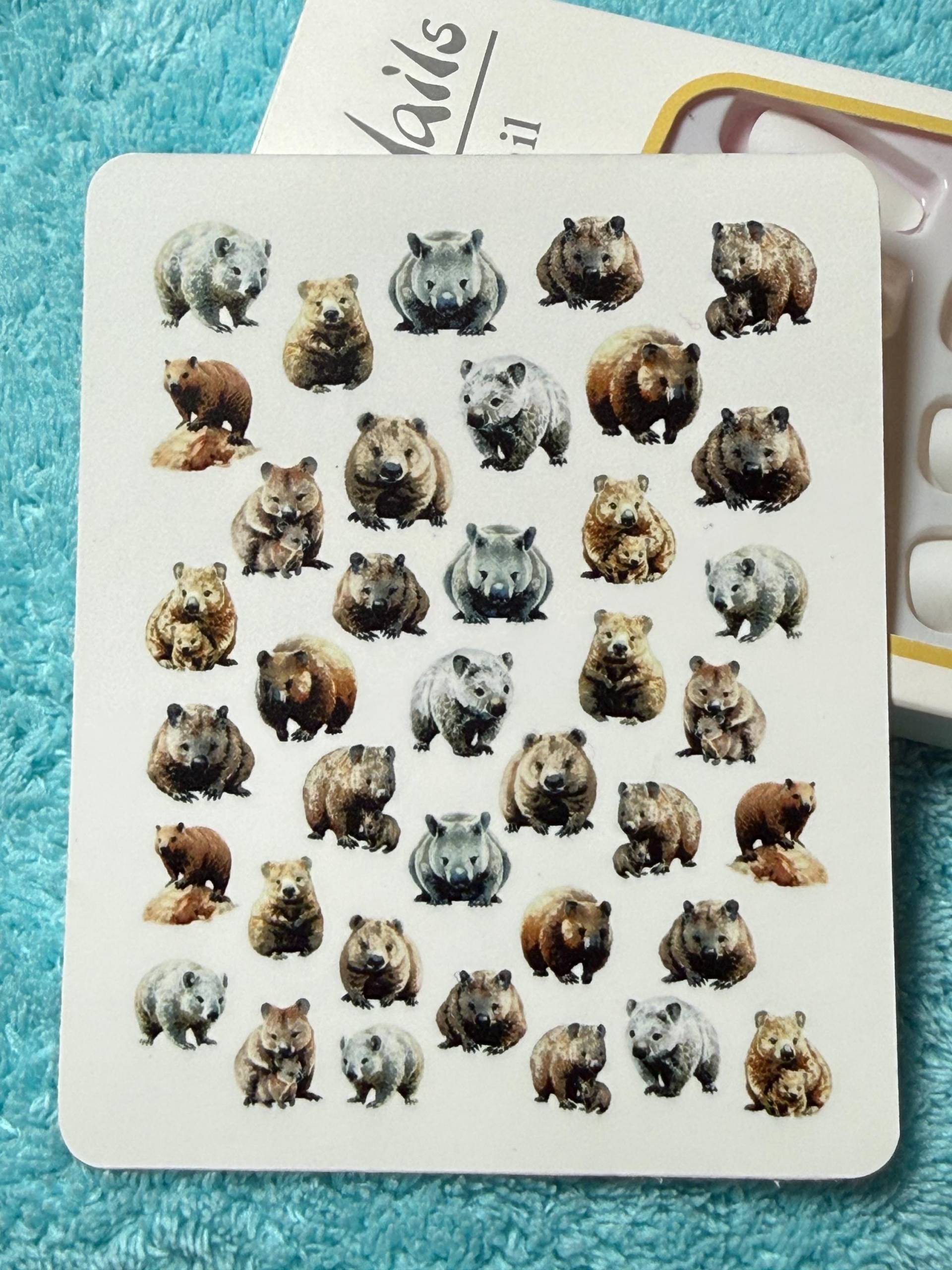Wombat Nailart Wasserschiebe Stickers Für Nägel, Nagelsticker Beutelsäuger Wombat Nailart Wasserschiebe Stickers Für Nägel, Nagelsticker Beutelsäuger von Etsy - TheArtofNaildesign