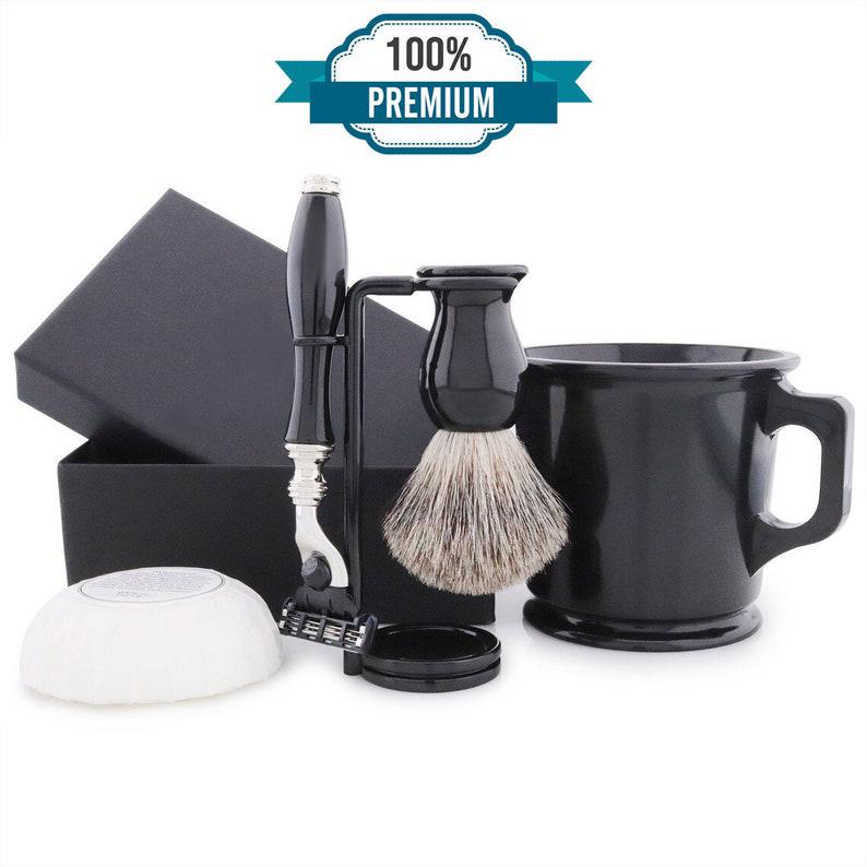 Handgemachte Traditionelle 5 Teilig Rasierset Für Männer Super Dachs Rasierpinsel Rasierbecher 3 Rand Rasierer Rasierständer Rasierseife von Etsy - TheBodyTools