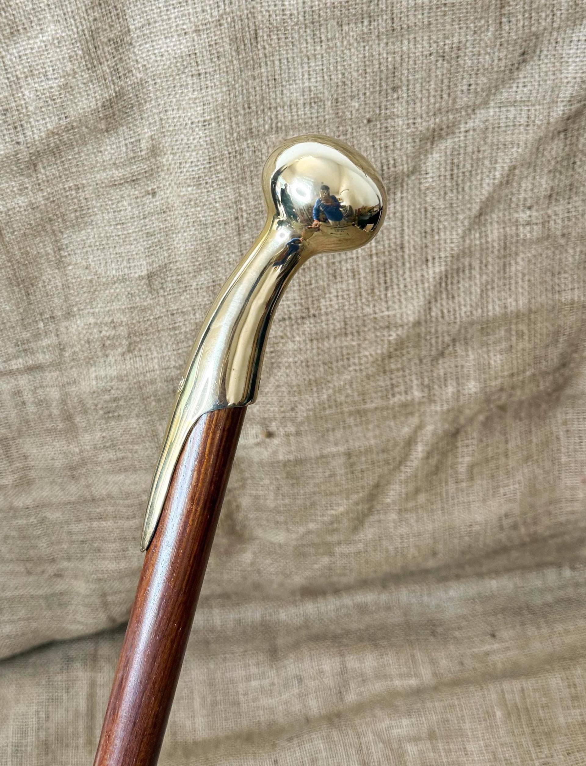 Solid Brass Handle Walking Cane - Handmade Vintage Stick Gift For Father Or Mother, Decorative With Head von Etsy - TheCraftHouseByAli