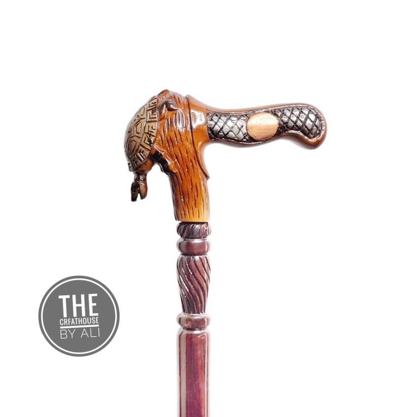 Victorian Turtle Wooden Cane Elegant Hand Carved Cane Walking Stick Crafts For Tortoise Hiking Men & Women Personalized von Etsy - TheCraftHouseByAli