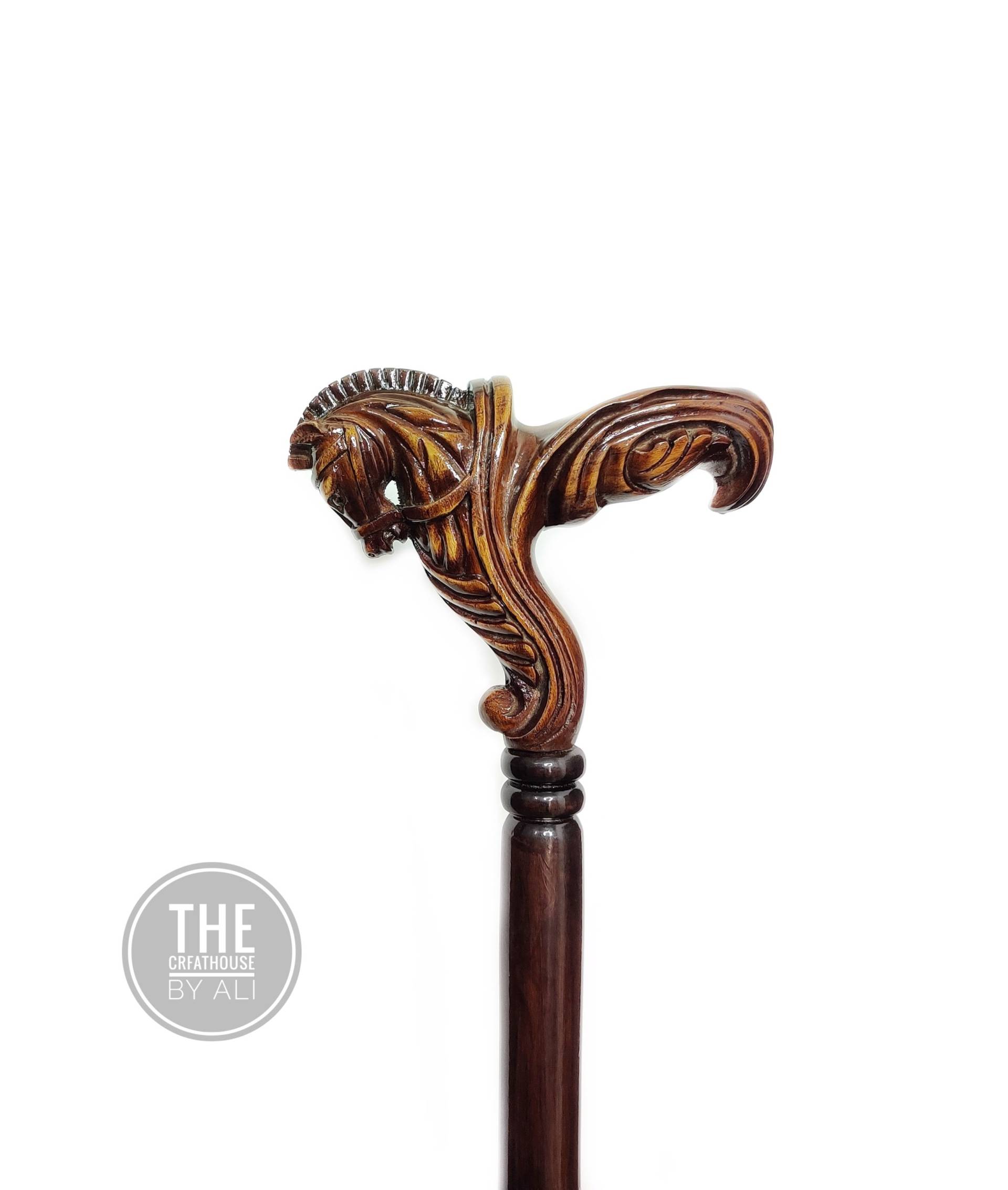 Walking Stick Cane Horse Cane Horse Made For Wood Carving Unique Design The First Time Personalized For Men Women Right Hand von Etsy - TheCraftHouseByAli