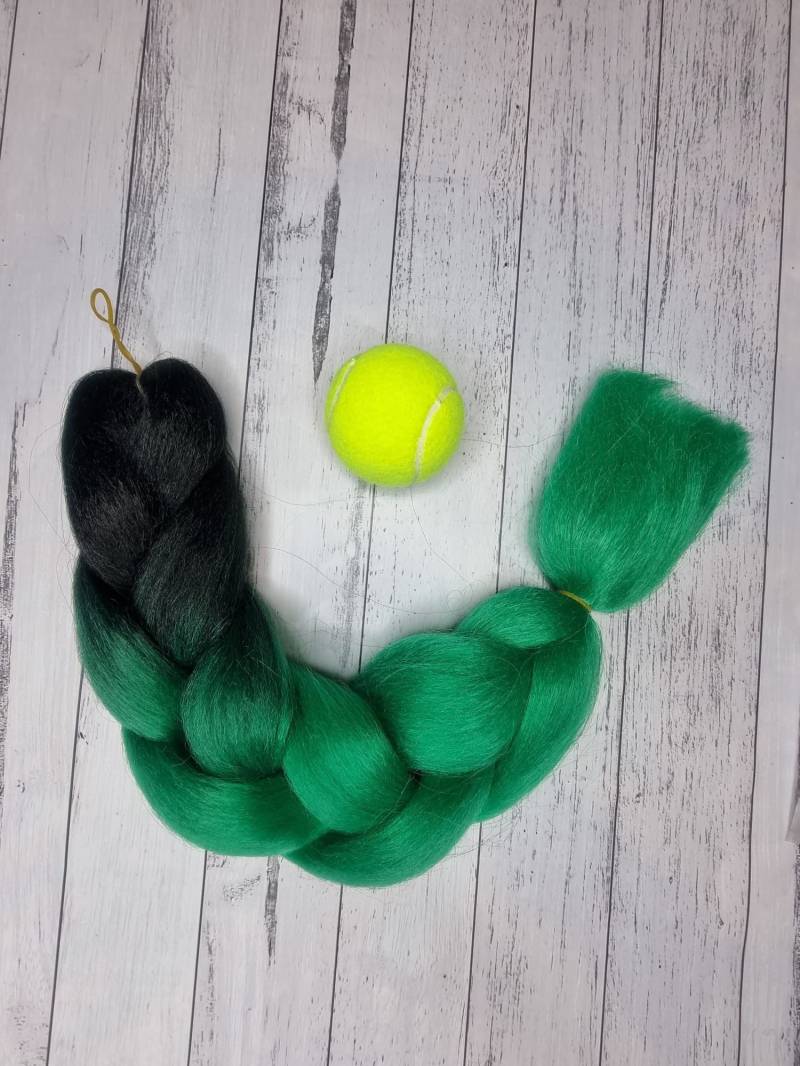Schwarz Bis Grün Ombre 24 "Jumbo Braid Haarverlängerung/Kanekalon von Etsy - TheDoxxaStore