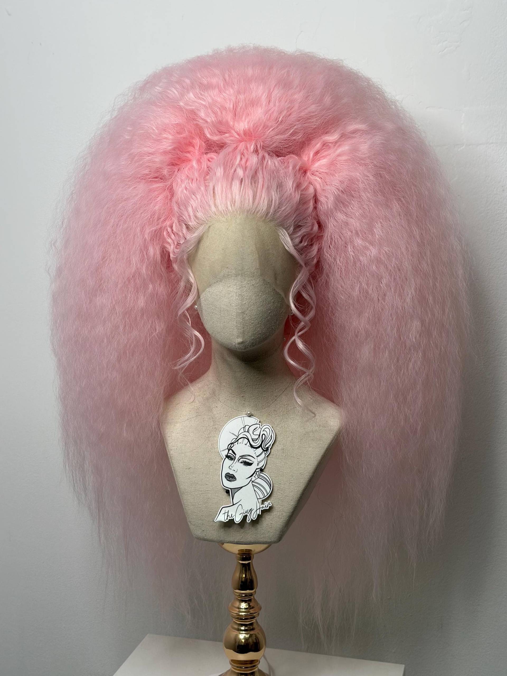 Big Blush Pink 80S Puffy Wig von Etsy - TheGingHair