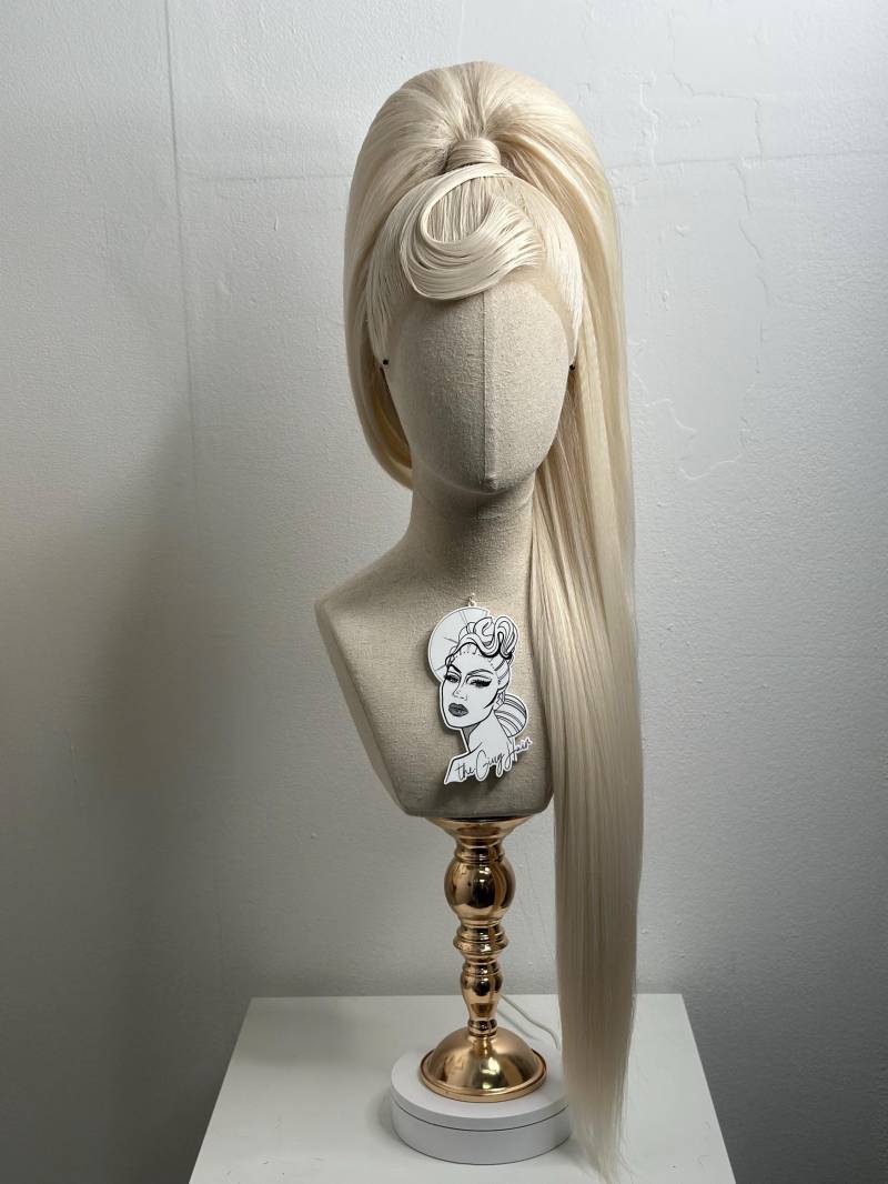 Classy Sleek Ponytail Wig Half Up Platin Blond von Etsy - TheGingHair