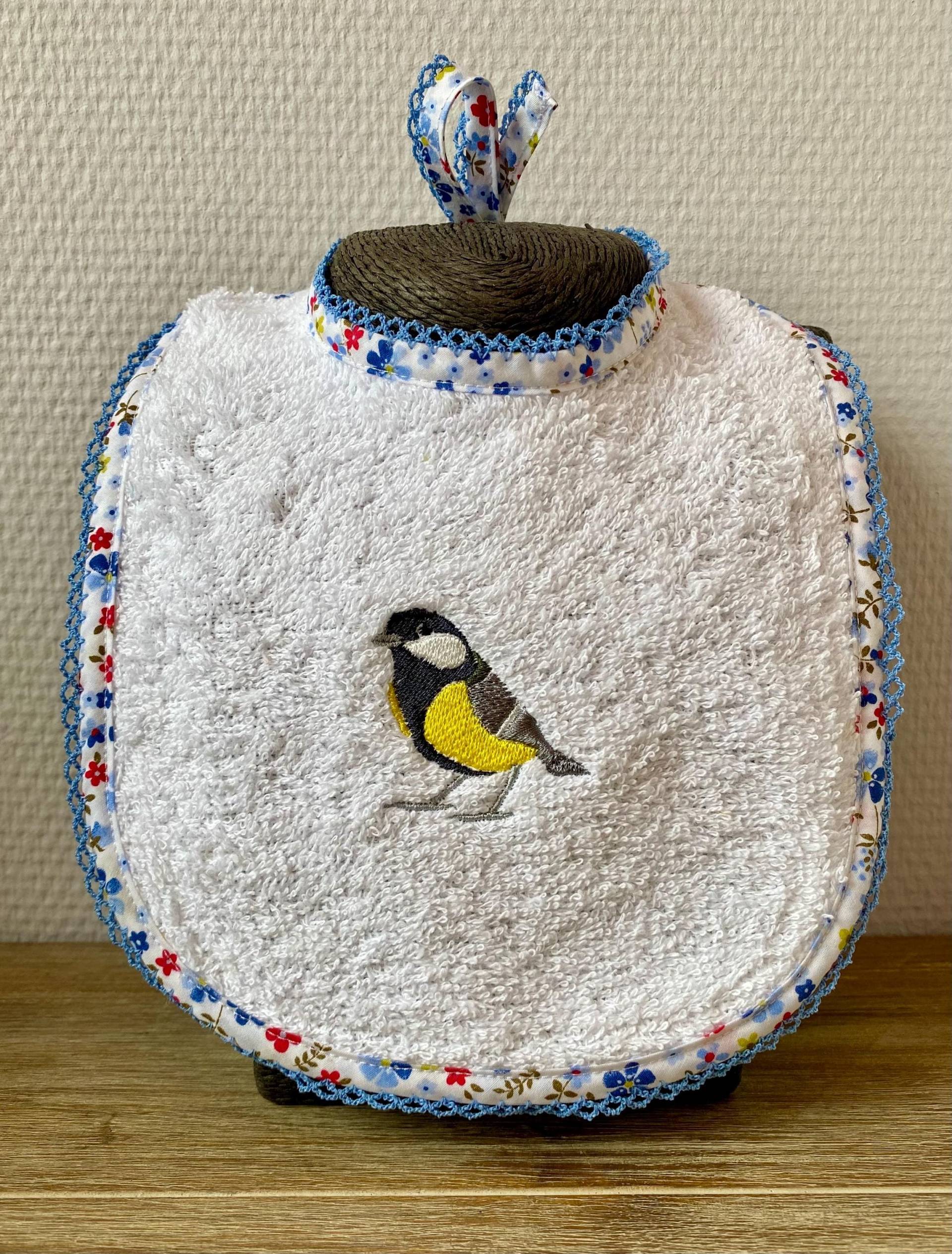 Besticktes Baby-Lätzchen, Kohlmeise, Retro-Lätzchen, Vogel von Etsy - TheLittleAppleGifts