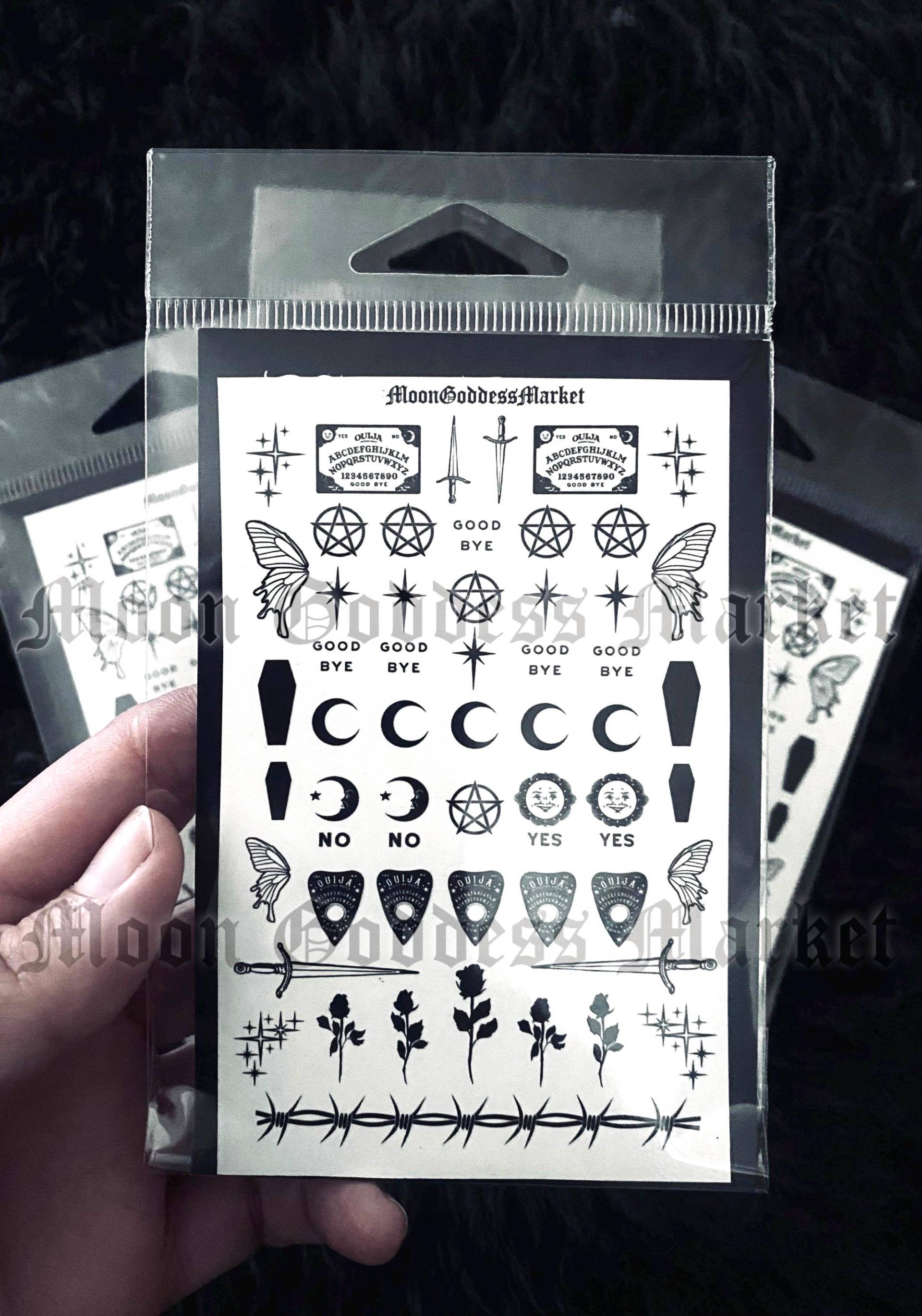 Pagan Ouija Brett Nagel Aufkleber | Witchy Planchette Wasserschiebefolie Nail Art von Etsy - TheMoonGoddessMarket