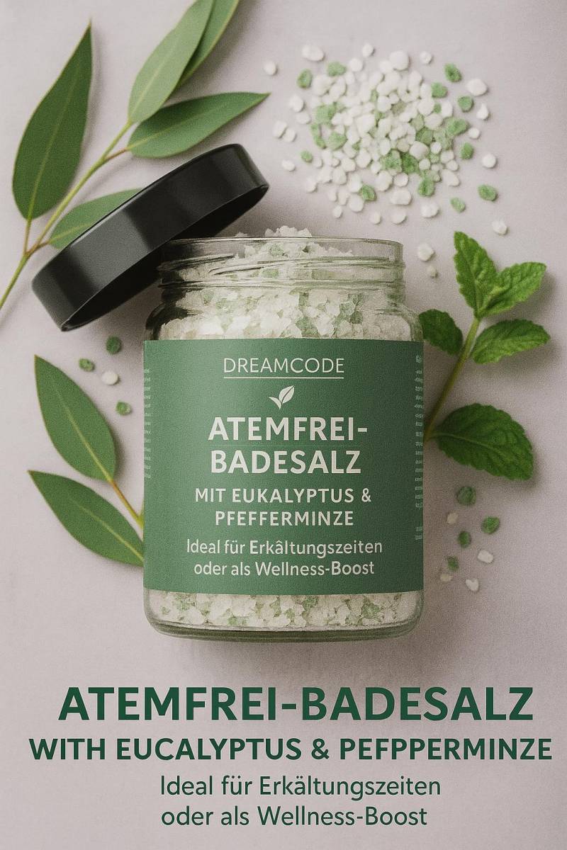 Atemfrei Badesalz - Eukalyptus Pfefferminze | Erkältungsbad & Wellness-Boost Handgemachtes Detox-Badesalz 200G von Etsy - TheNuLife