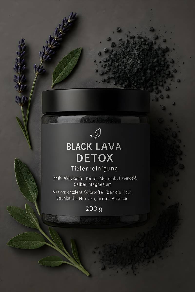 Black Lava Detox Badesalz - Aktivkohle Lavendel Zur Tiefenreinigung | Entgiftendes Bad Mit Salbei & Magnesium 200G Hautpflege von Etsy - TheNuLife
