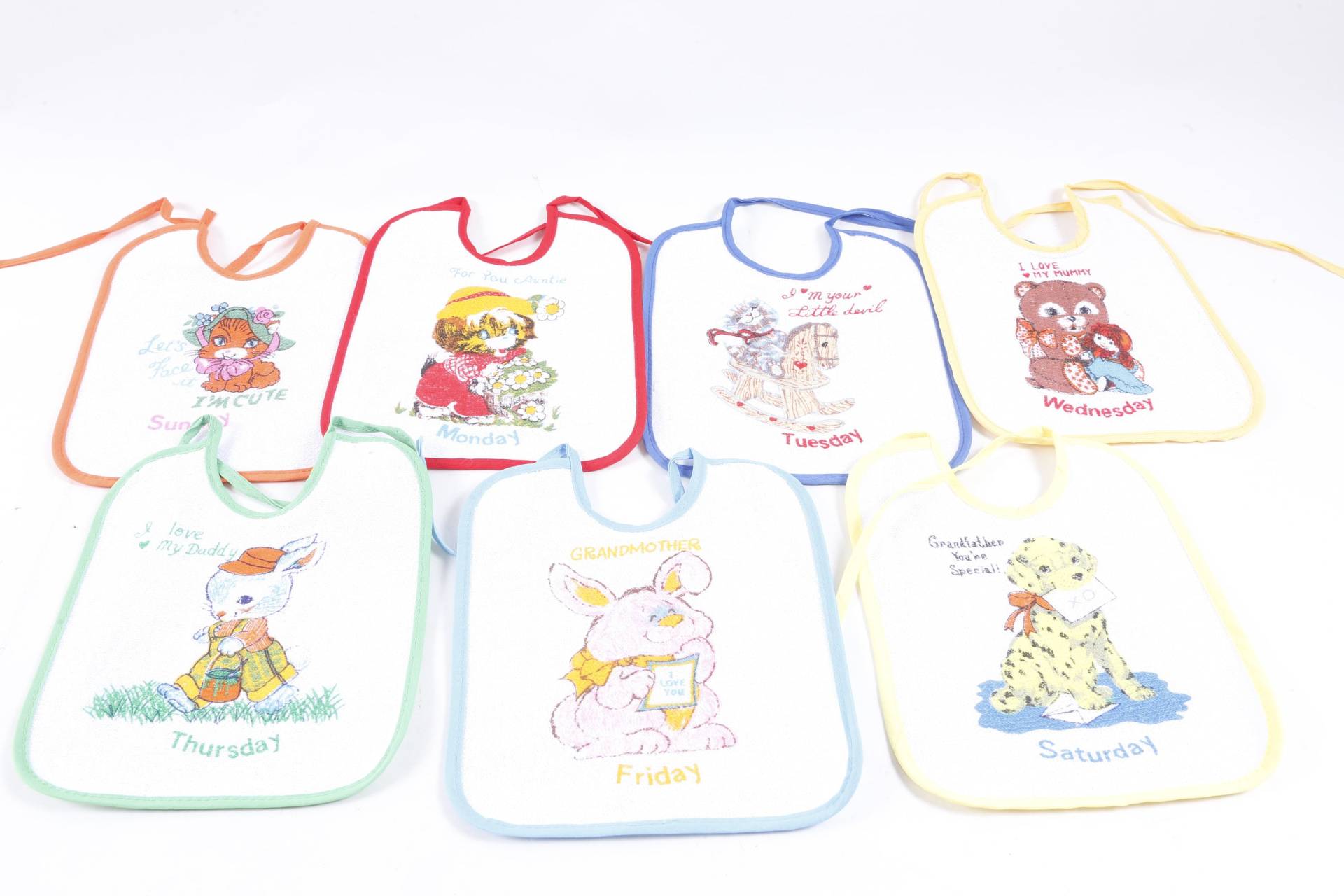 Daus If The Week, Tage, Babylätzchen, Set, Niedliche Tiere, Weiß, Kinder, Vintage, Sammlung, Foto Requisite ~ 20-01-642 Daus If The Week, Tage, Babylätzchen, Set, Niedliche Tiere, Weiß, Kinder, Vintage, Sammlung, Foto Requisite ~ 20-01-642 von Etsy - ThePinkRoom