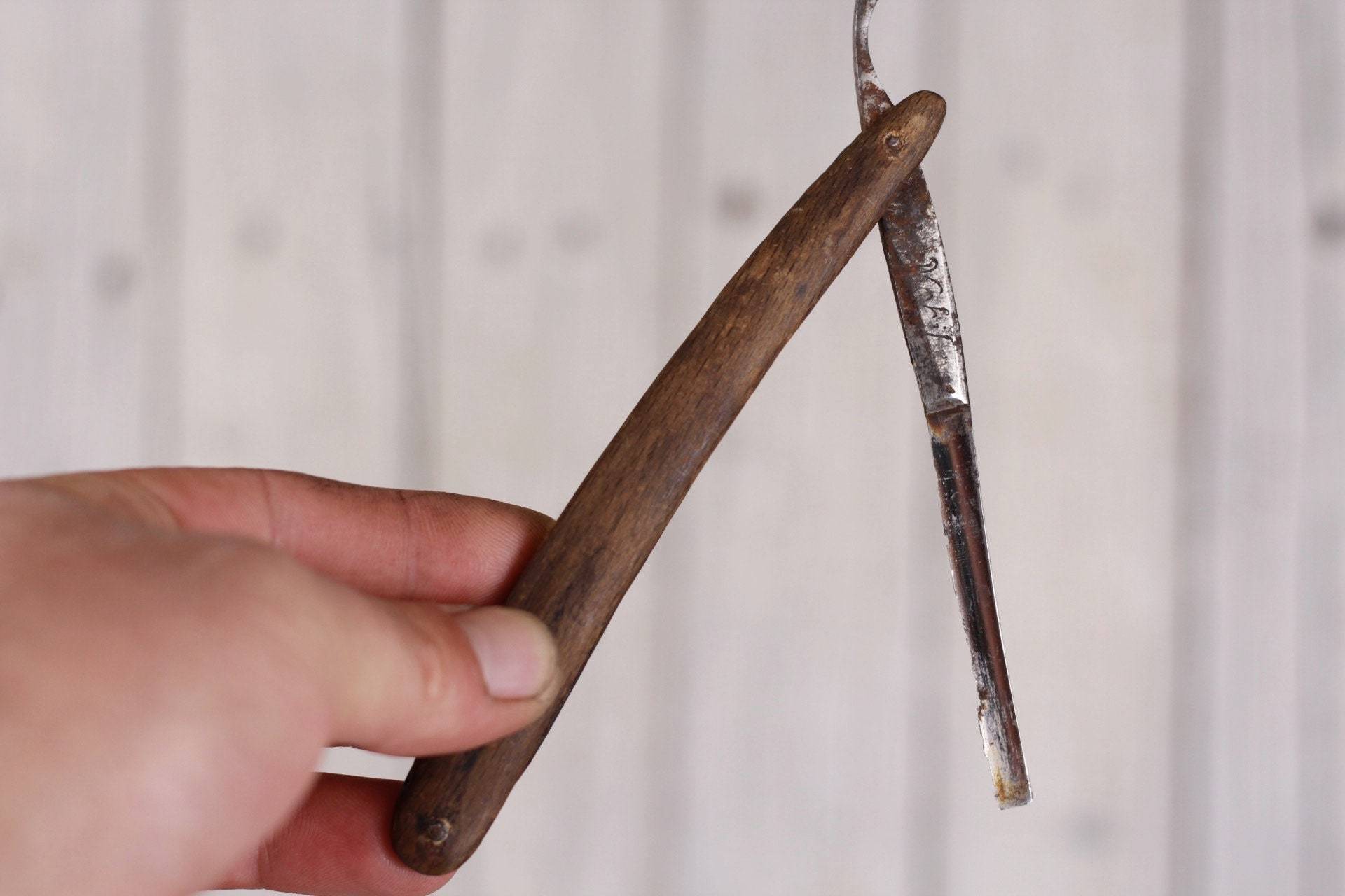 Vintage Barber's Griff Und Open-Blade Rasierer Fabrik Marked Rasur Barbershop von Etsy - TheVintageEurope