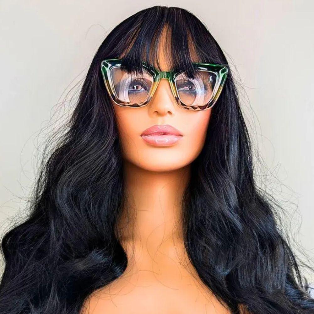 Göttin Wellen Schwarze Perücke Mit Ponys Lange Körperwelle Für Frauen Hitze Sichere Kunsthaar Glueless Natural Look Uk Täglich von Etsy - TheWigParlourUK