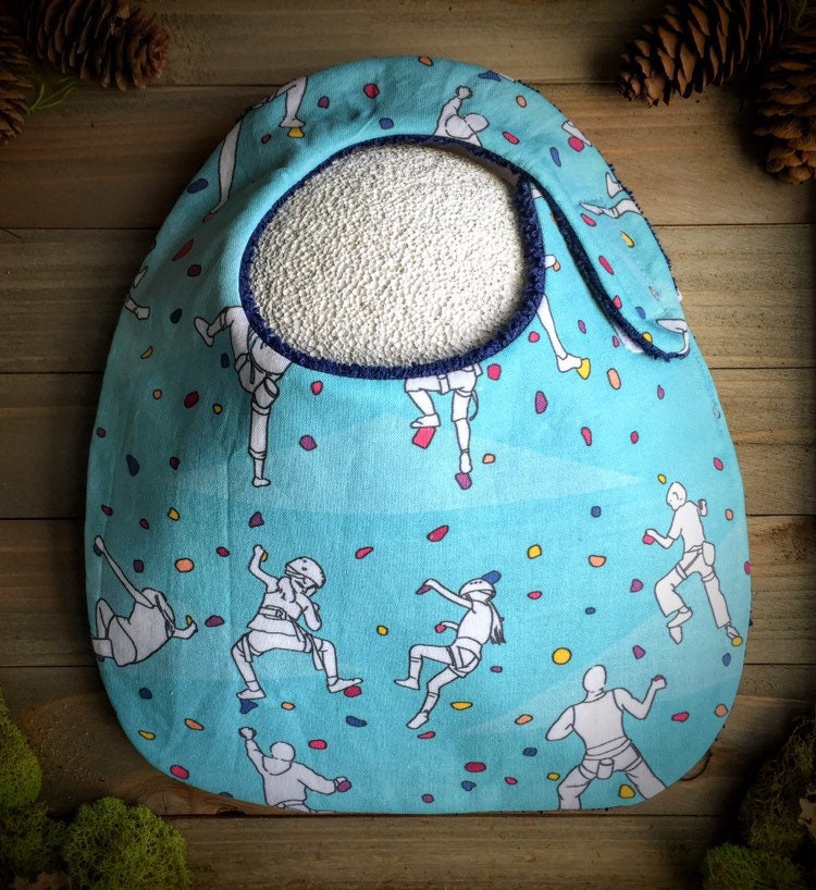 Lätzchen | Kletterer Baby Zahnen Sabbern Absorbierende Shower Geburt Geschenk Verstellbarer Verschluss Bouldern, Klettern, Outdoorsport von Etsy - TheWobblyWaterbear