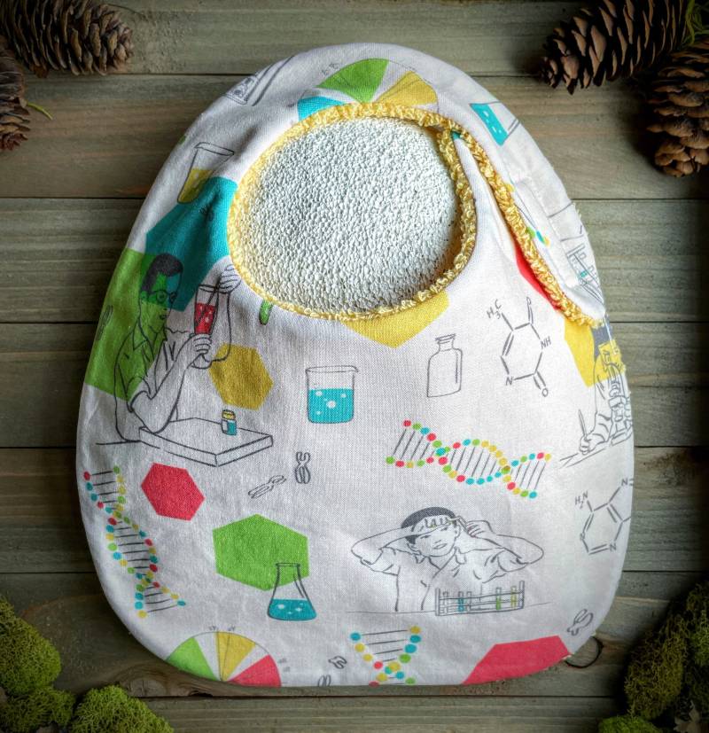 Lätzchen | Retro Wissenschaft Baby Zahnen Sabbern Absorbierende Shower Geburt Geschenk Verstellbarer Klettverschluss Geek Nerd Mint Chemiker Biologe von Etsy - TheWobblyWaterbear