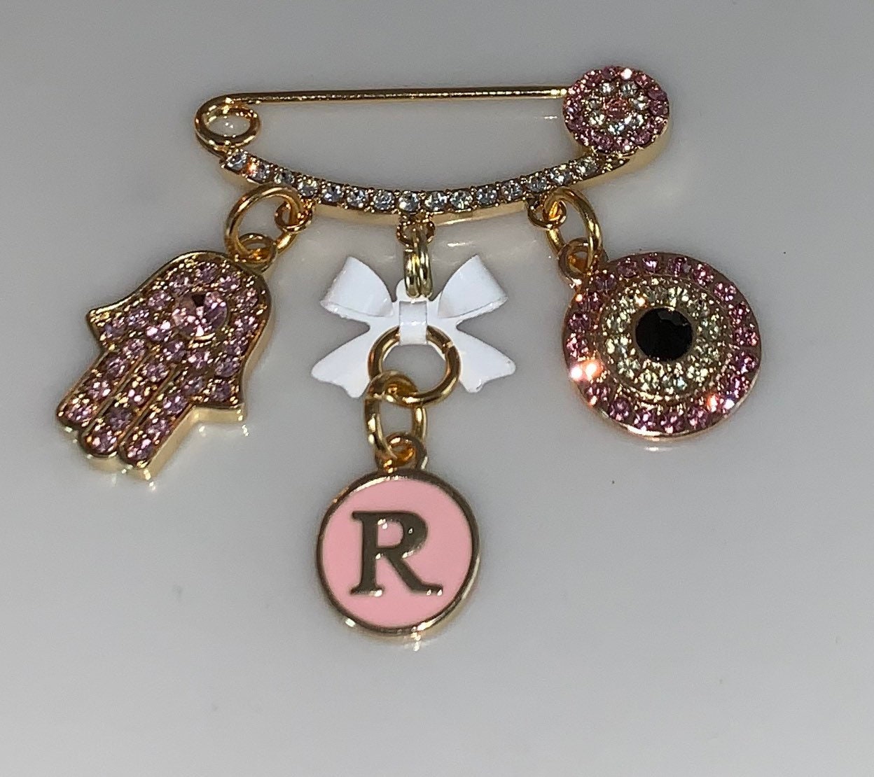 Evil Eye Kinderwagen Pin, Hamsa, 18K Gold Überzogen von Etsy - TheYinToYourPin