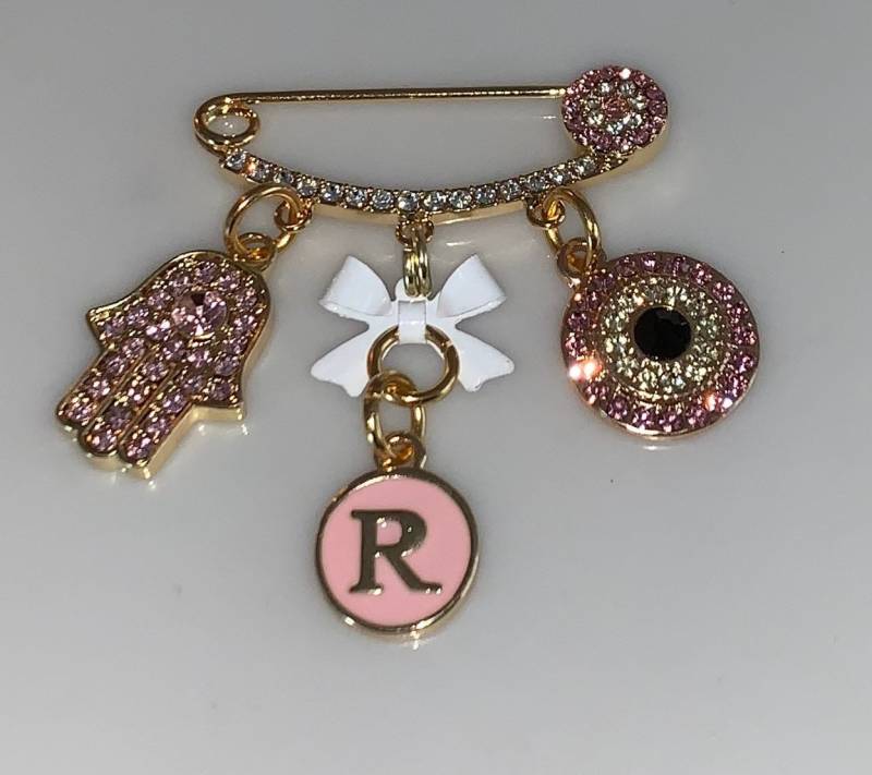 Evil Eye Kinderwagen Pin, Hamsa, 18K Gold Überzogen von Etsy - TheYinToYourPin