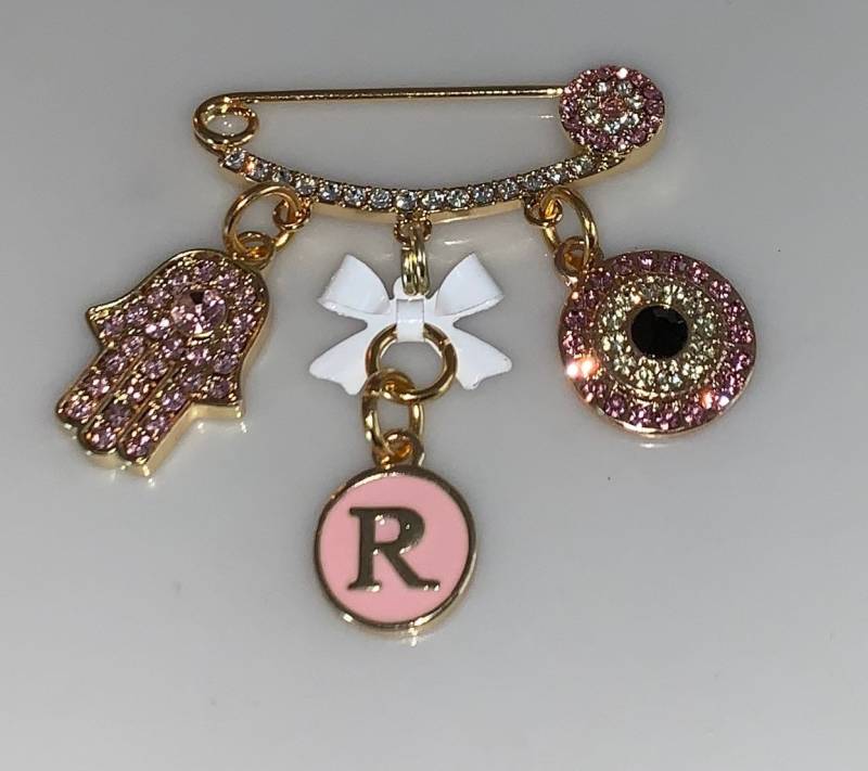 Evil Eye Kinderwagen Pin, Hamsa, 18K Gold Überzogen von Etsy - TheYinToYourPin