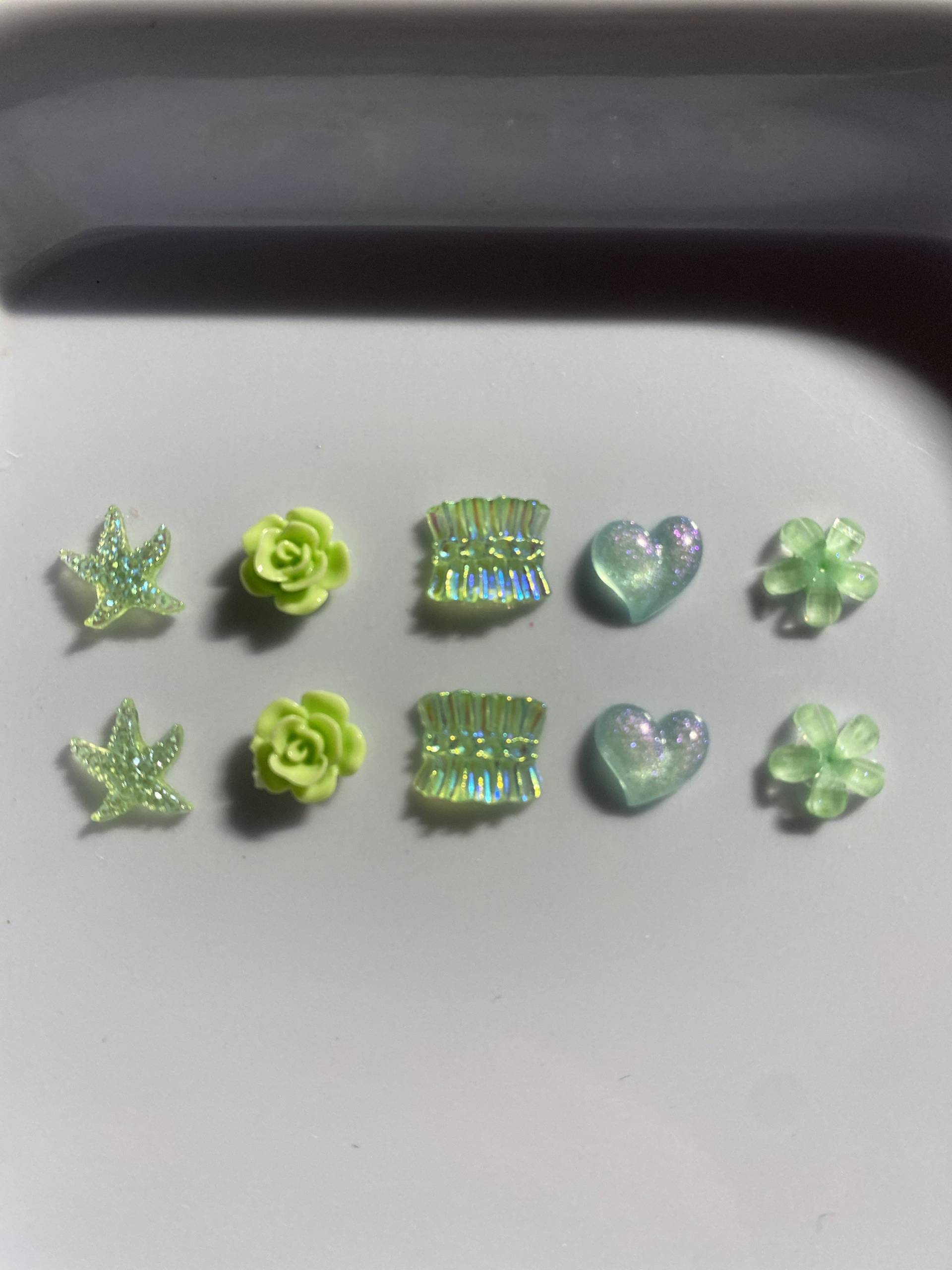 10 Stk 3D Nagel Dekorationen, Diy Basteln N3047 Charms Grün Serie von Etsy - Thebestbox66