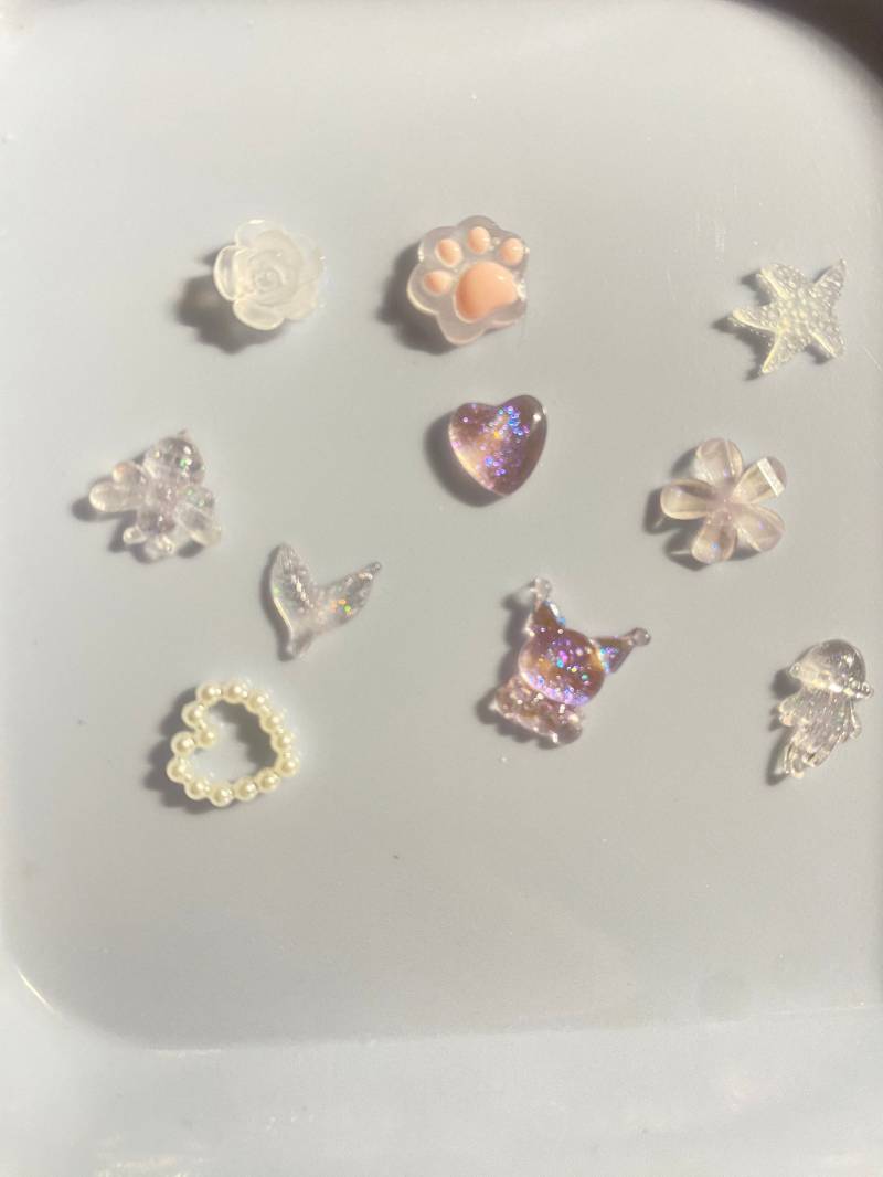 10 Stk 3D Nagel Dekorationen, Mix Model, Diy Basteln , Nagel Charms, Pink Serie N3130 von Etsy - Thebestbox66