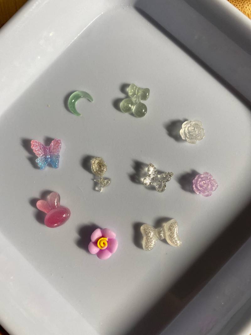 10 Stk Mix 3D Nagel Dekorationen, Mix Model, Diy Basteln N3181 Charms Nail Art von Etsy - Thebestbox66