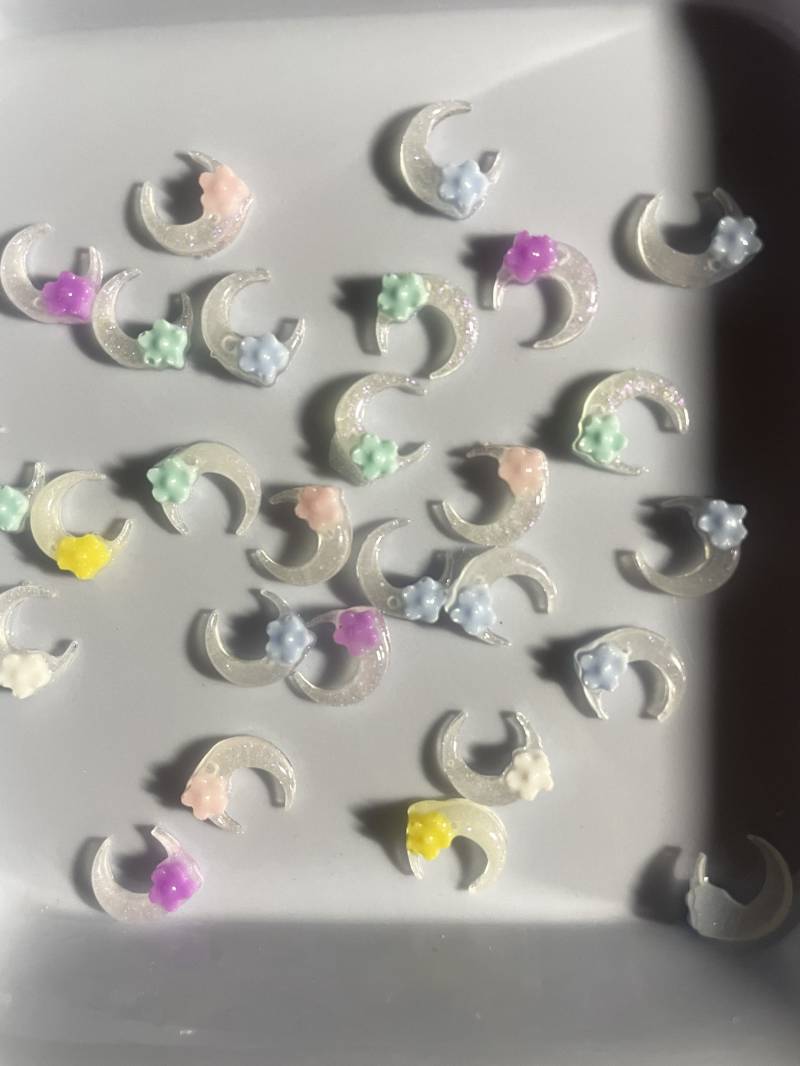 12/30 Stk 3D Nagel Dekorationen, Mondblume Diy Basteln N3096 Charms von Etsy - Thebestbox66