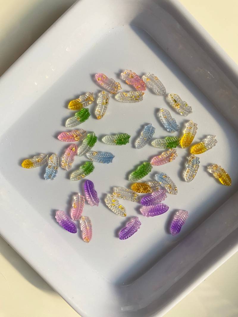 6/12/60 Stk Feder Harz 3D Nagel Dekorationen, Diy Basteln N3031 Charms von Etsy - Thebestbox66