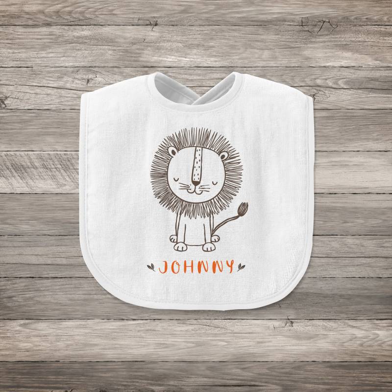 Löwe Baby Lätzchen | Name Personalisierte Jungen Geschenk Mädchen Personalisiertes Baby-Geschenk von Etsy - Thepillowgeek