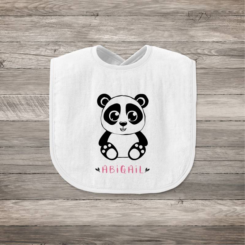 Panda-Baby-Lätzchen | Panda Lätzchen Baby Name Personalisierte Jungen Geschenk Mädchen Personalisiertes Baby-Geschenk von Etsy - Thepillowgeek