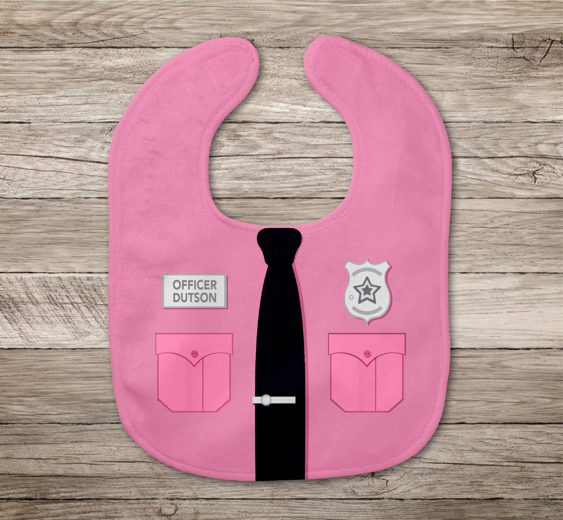 Rosa Polizei Shirt Baby Lätzchen |Cop | Name Personalisiertes Mädchen Geschenk Law Enforcement Ersthelfer Sei Wie Mama von Etsy - Thepillowgeek