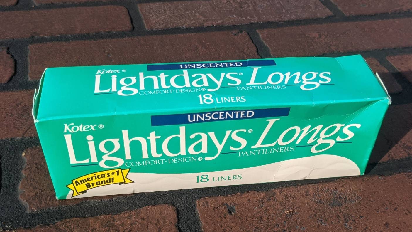Kotex Lightdays Longs 18 Uncented Pantiliner Vintage 1988 Made in Usa Kimberly Clark Corporation Versandkostenfrei von Etsy - Thriftstigators