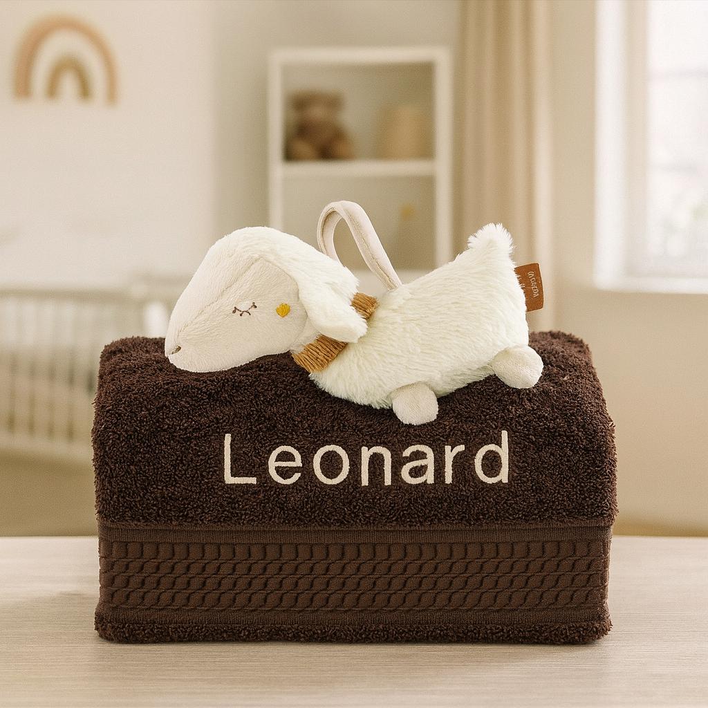Personalisiertes Baby Badetuch Mit Spieluhr Schaf-Besticktes Handtuch Name-Geschenk Zur Geburt Und Taufe-Baby Shower Geschenkset-Kinder von Etsy - TibasZaubernadel