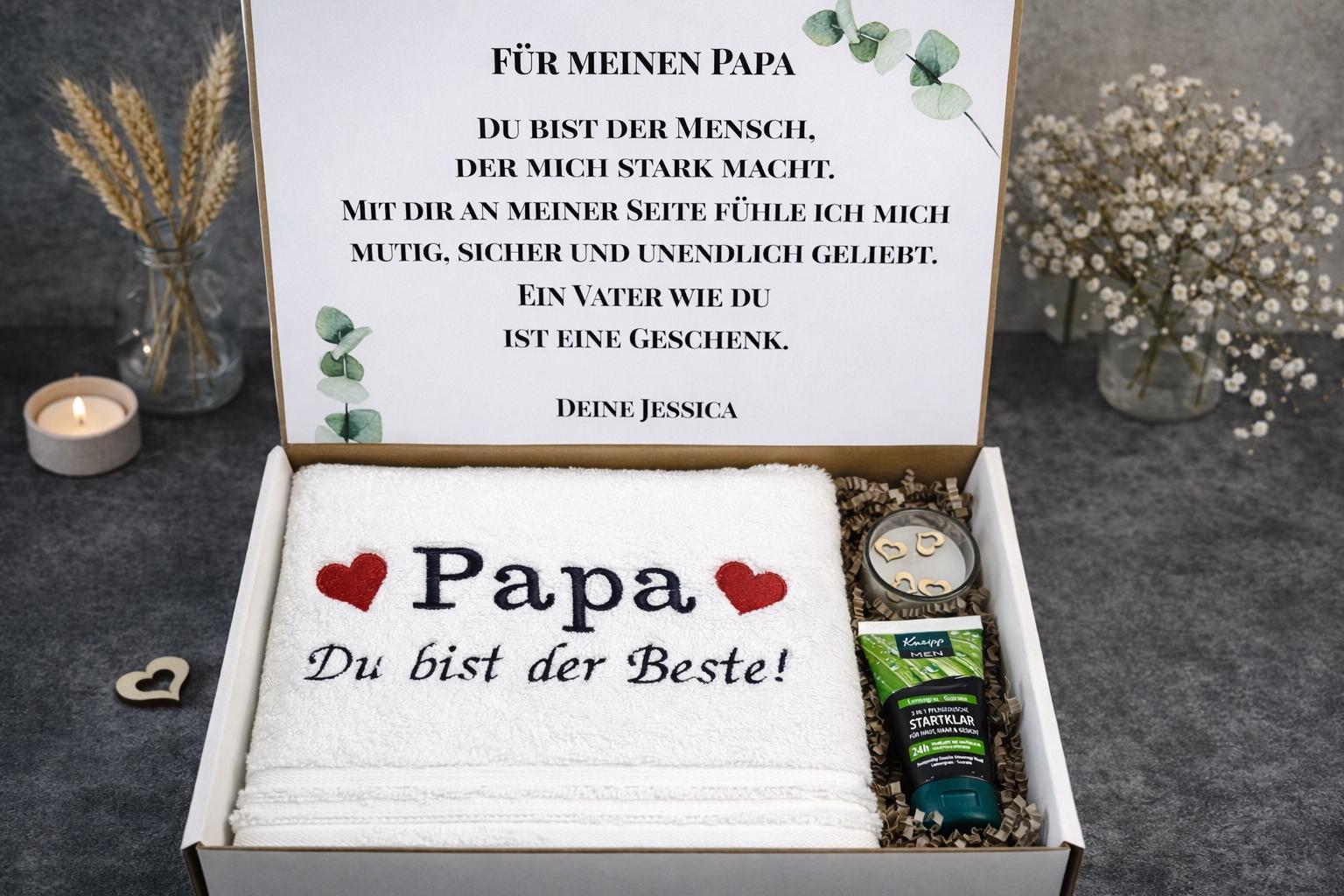 Personalisiertes Geschenk Papa Vatertag, Geschenkbox Mit Handtuch, Vatertagsgeschenk Männer, Geburtstag von Etsy - TibasZaubernadel