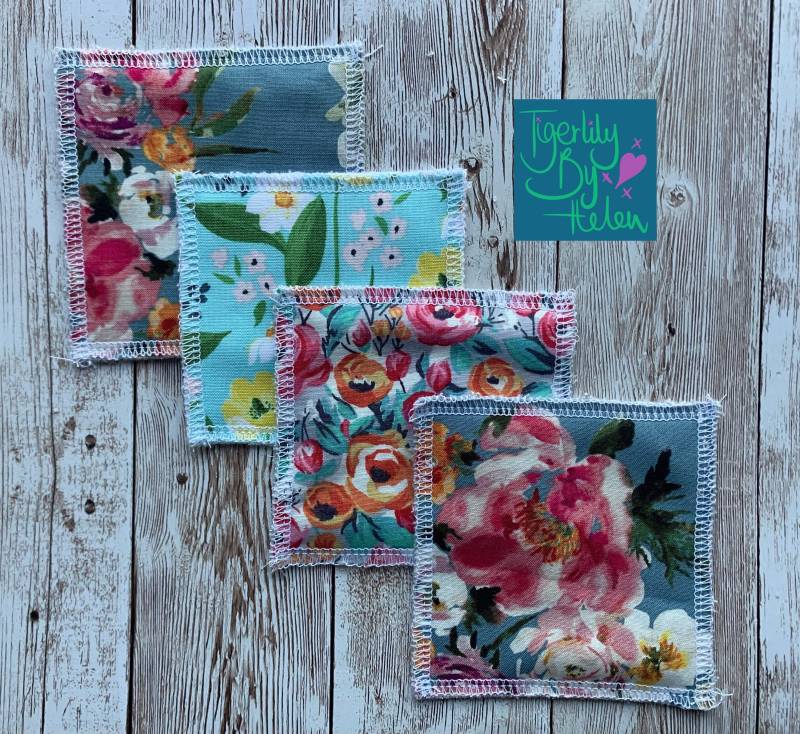 Gemischte Blumen Wiederverwendbare Bambus Frottee Wattepads von Etsy - TigerlilyByHelen